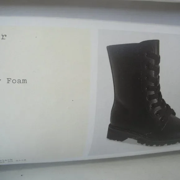 A New Day Black Combat Style Boots Ladies Size 9 - Picture 12 of 12